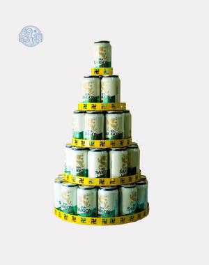 Bộ khay thép tròn bày tháp bia, nước ngọt