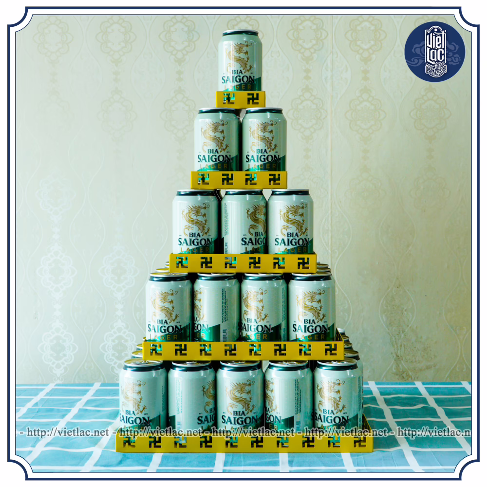 Bộ khay thép vuông bày tháp bia, nước ngọt - Ảnh 3