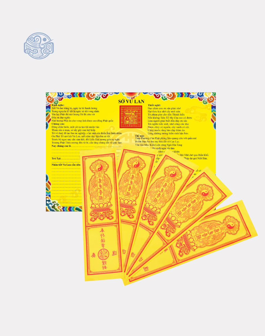 Giấy In Sớ Vu Lan Viền Thuỷ Ba 37x53cm DG100 - Ảnh 2