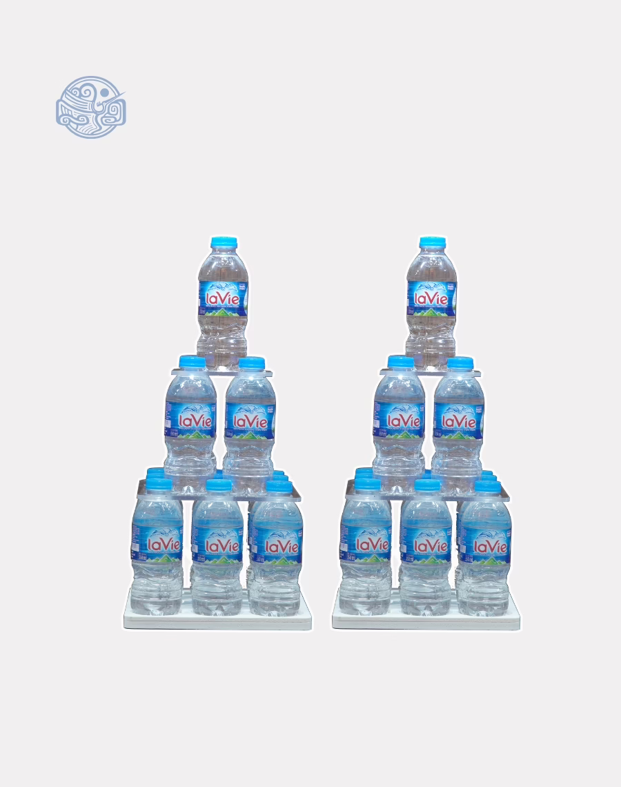 Bộ khay bày nước hình tháp vuông