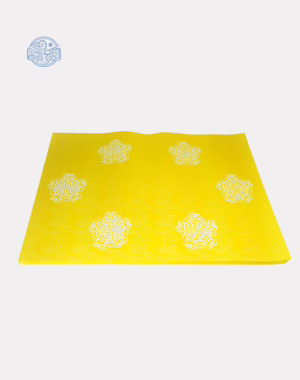 Giấy in sớ Việt Lạc vân mây chữ thọ trắng nền vàng