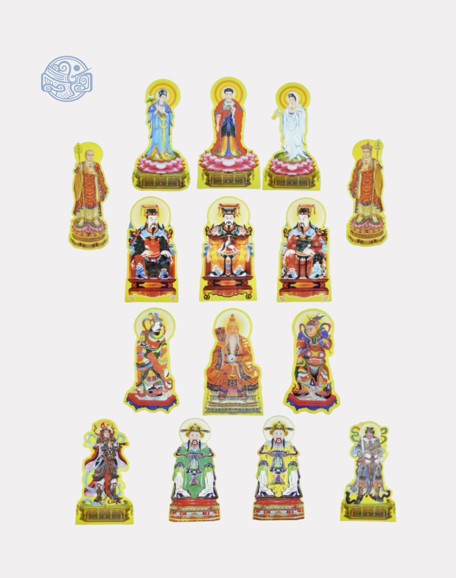 Bộ tranh cúng 15 bức thông dụng 60cm ép plastic