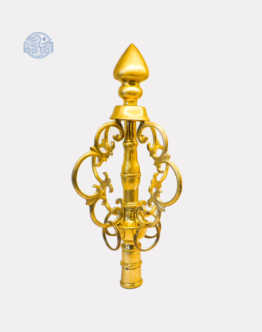 Đầu tích trượng cao 32cm đồng