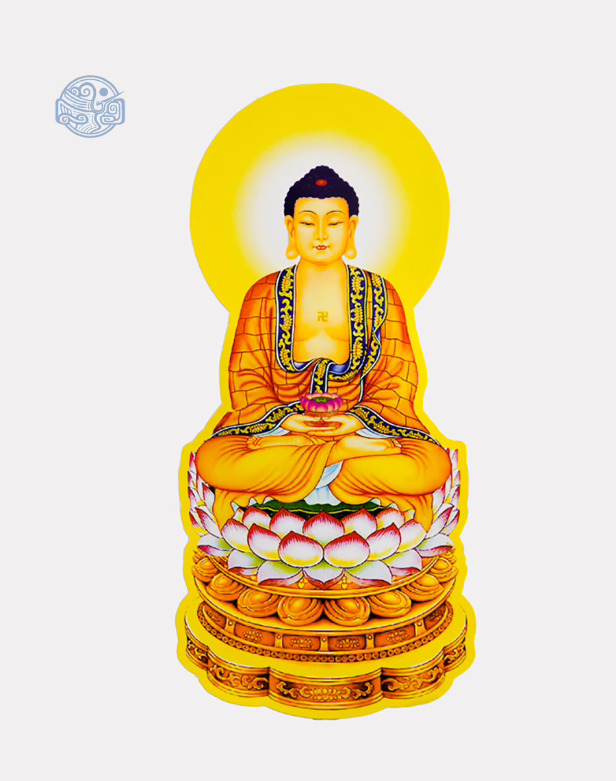 Bộ tranh Tam Thế Phật Tọa Sen chất liệu ép plastic - Ảnh 4