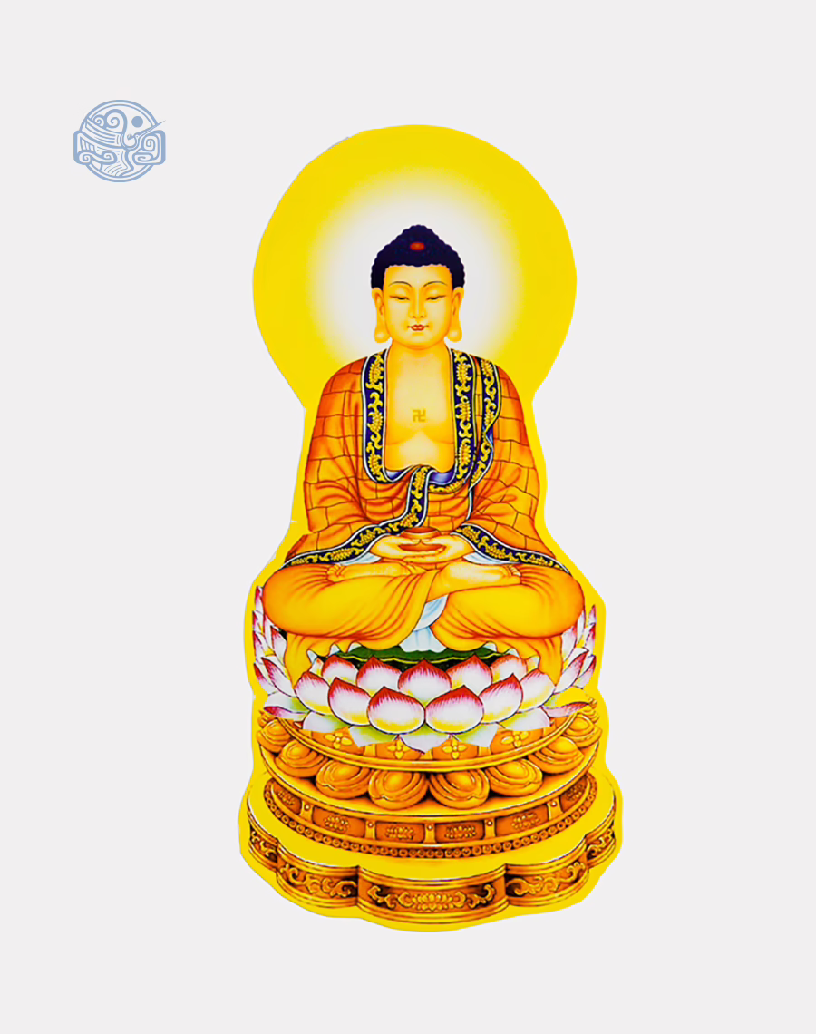 Bộ tranh Tam Thế Phật Tọa Sen chất liệu ép plastic - Ảnh 3