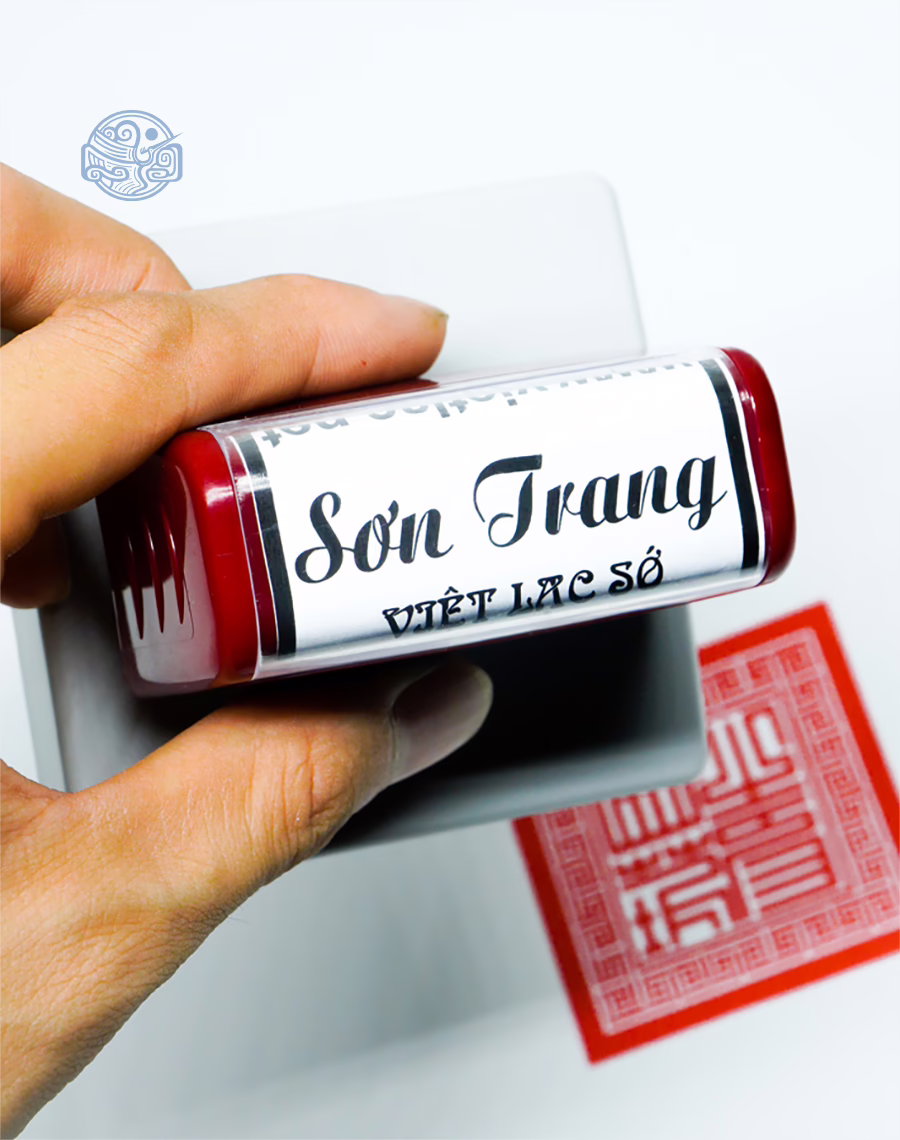 Dấu triện sơn trang thấm mực 6x6 cm - Ảnh 4