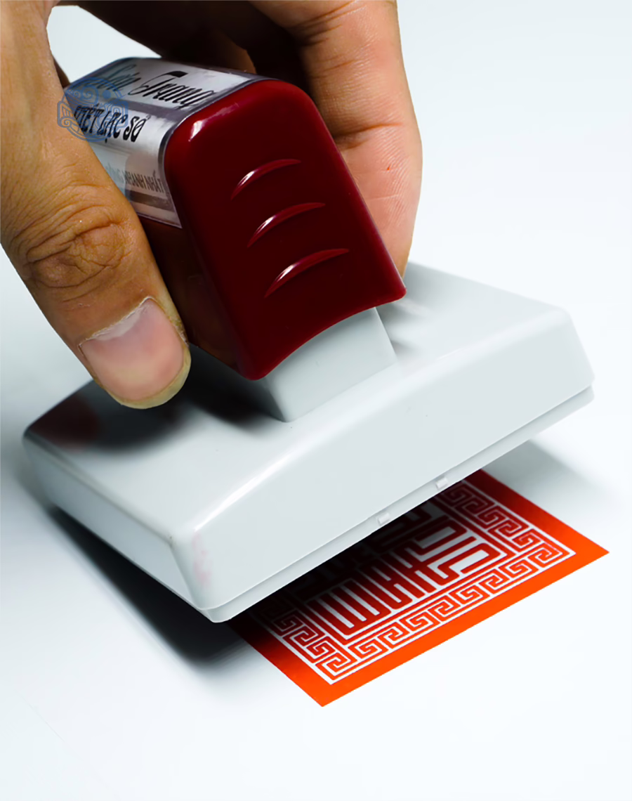 Dấu triện sơn trang thấm mực 6x6 cm - Ảnh 2