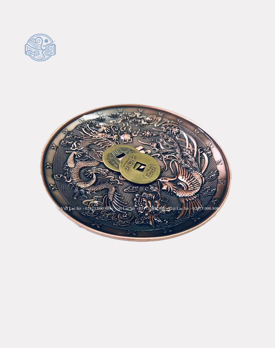 Đĩa xin đài âm dương Long Phụng Ngũ Phúc