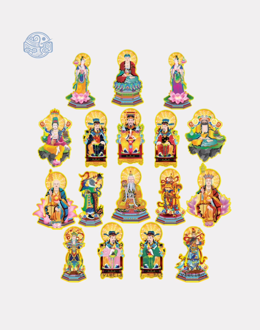 Bộ tranh cúng 17 bức thông dụng (vẽ tay)