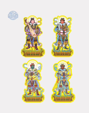 Bộ tranh Tứ Đại Thiên Vương chất liệu bìa cứng ép plastic