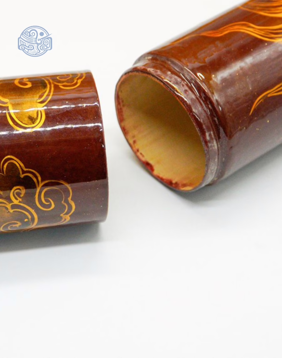 Ống đựng sắc phong tre sơn son 6x62cm - Ảnh 2