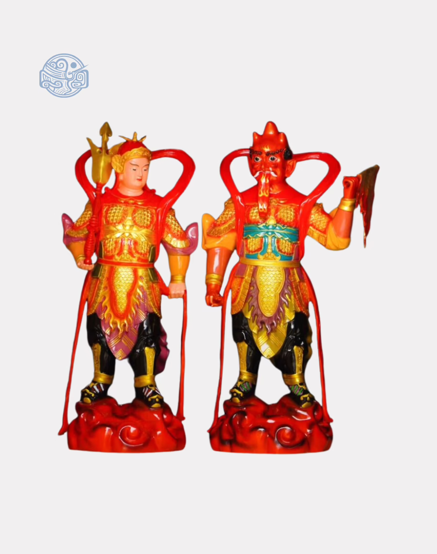 Tượng Hộ Pháp Vi Đà và Tiêu Diện Đại Sĩ bằng composite cao 90cm