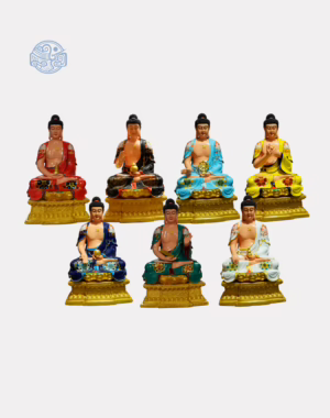 Bộ Tượng Phật Dược Sư 7 Thế Tay Bằng Composite, Vẽ Màu Cao Cấp