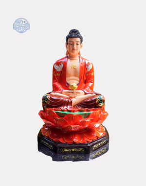 Tượng A Di Đà Tọa Sen Bằng Composite, Vẽ Màu Cao Cấp