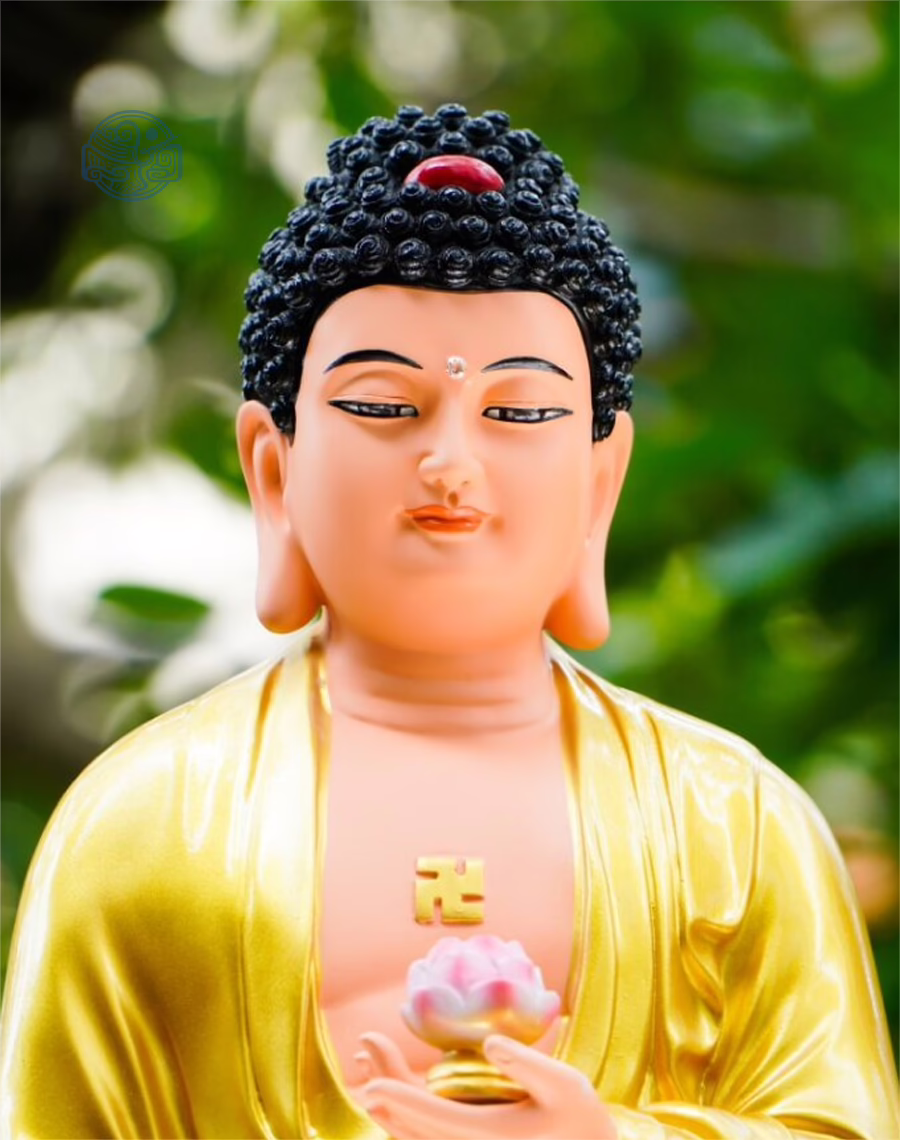 Tượng Phật A Di Đà đứng bằng composite, cao 80cm, vẽ vàng - Ảnh 3