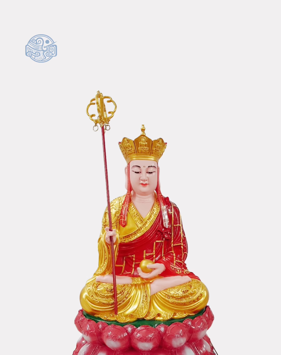 Tượng Địa Tạng Vương Bồ Tát Tọa Sen Bằng Composite