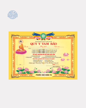 Giấy quy y tam bảo a5 bìa cứng
