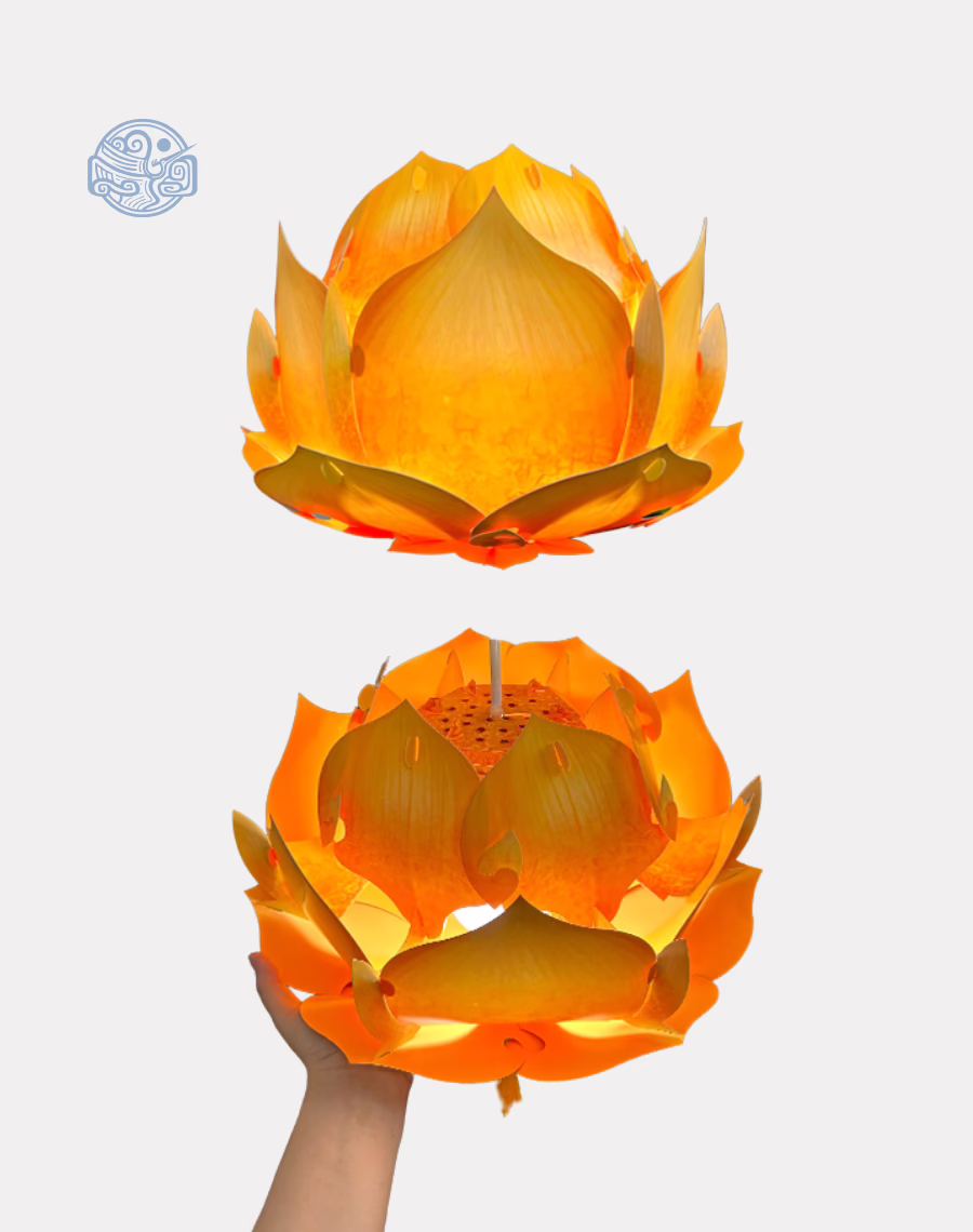 Lồng đèn liên hoa 32cm nhựa