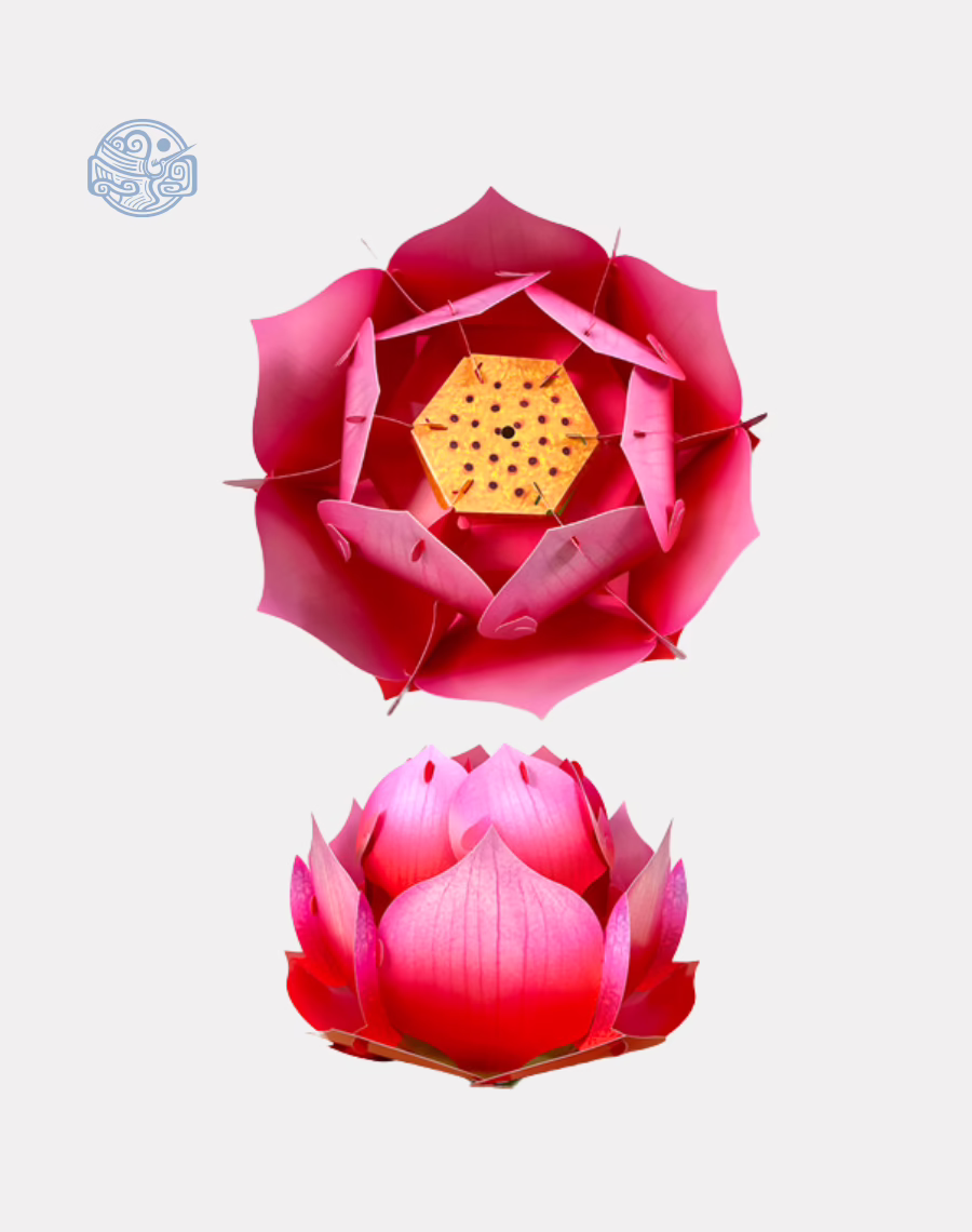 Lồng đèn liên hoa 32cm nhựa - Ảnh 2