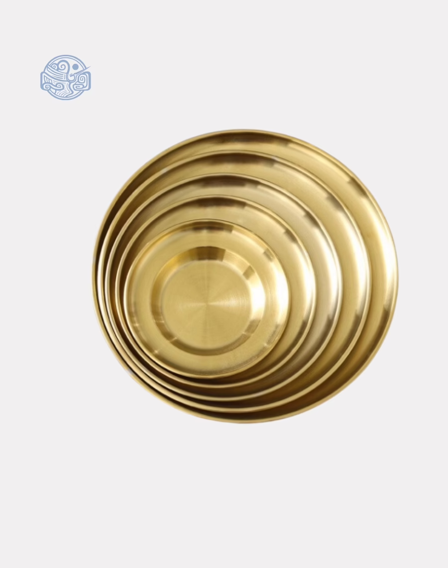 Đĩa bày hoa quả (bộ 5 đĩa ) inox - Ảnh 2