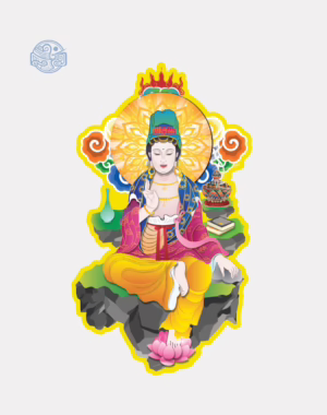 Tranh Quan Âm Hương Tích (vẽ tay) ép plastic