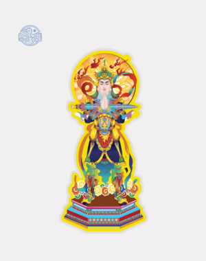 Tranh Hộ Pháp Khuyến Thiện (vẽ tay) ép plastic