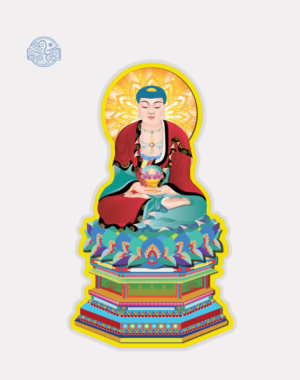 Tranh Phật A Di Đà (vẽ tay) ép plastic