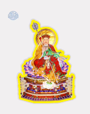 Tranh Địa Tạng Vương Bồ Tát tọa sen ép plastic