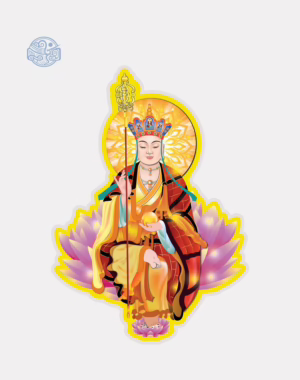 Tranh Địa Tạng Vương Bồ Tát (vẽ tay) ép plastic