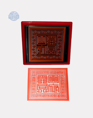 Dấu triện tứ phủ có núm tròn 6x6 cm thấm mực